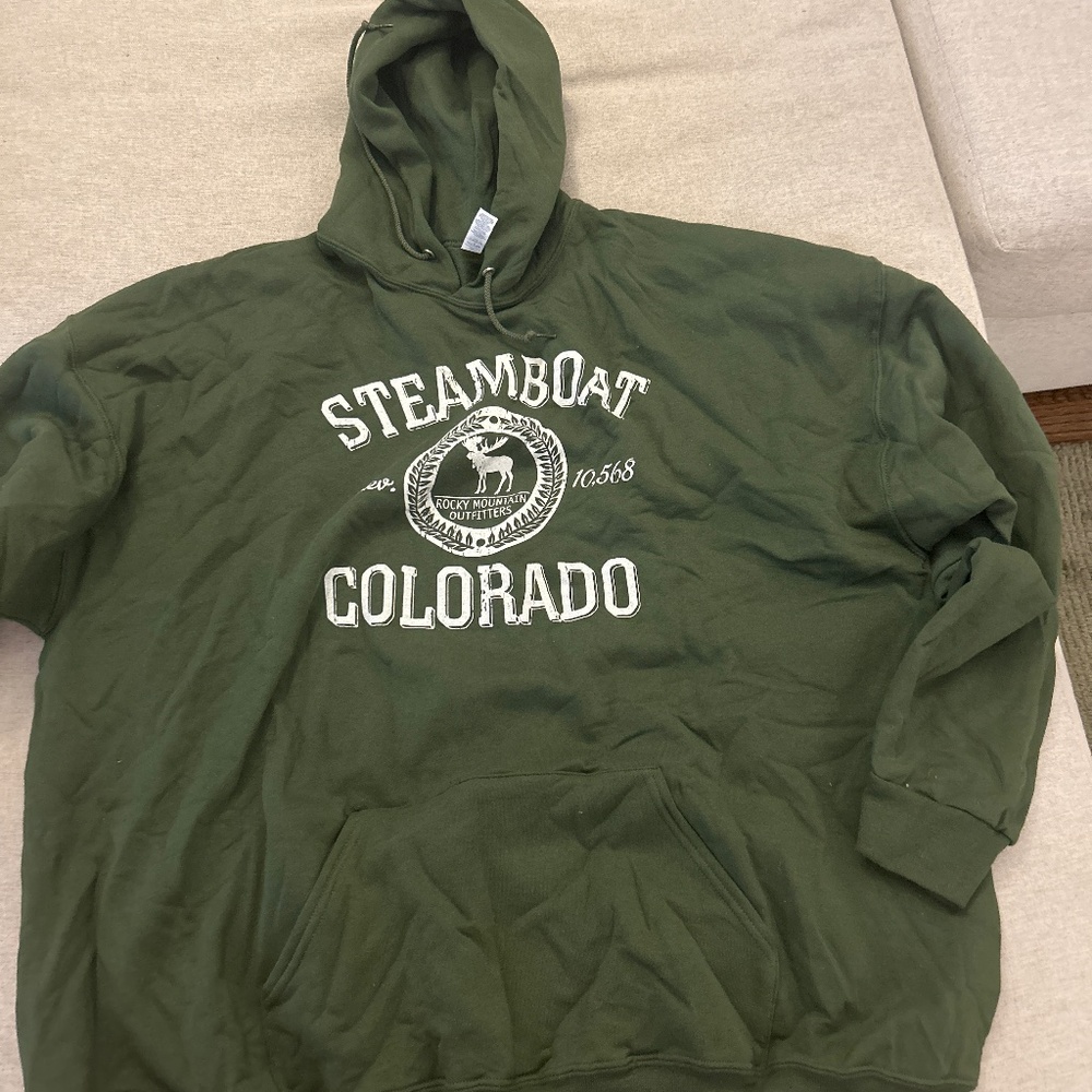3XL green steamboat colorado hoodie